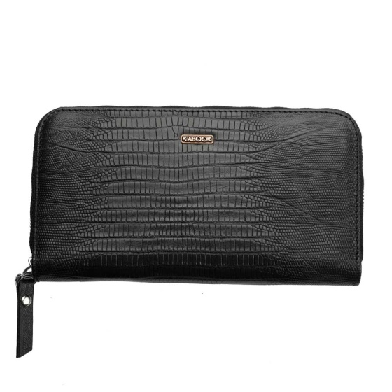 کیف پول زنانه چرم لیزارد مشکی