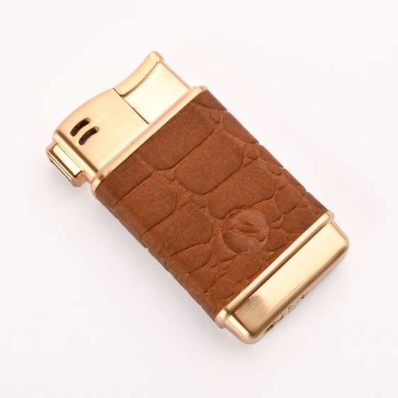 فندک گازی بدنه چرم عسلی