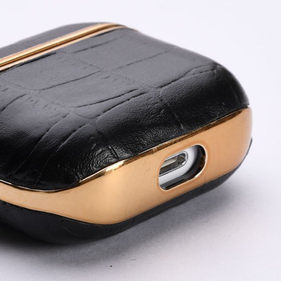 قاب ایرپاد 3 چرم مشکی کروکودیل