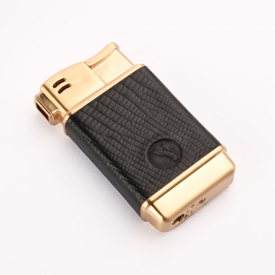 فندک گازی چرم لیزارد مشکی