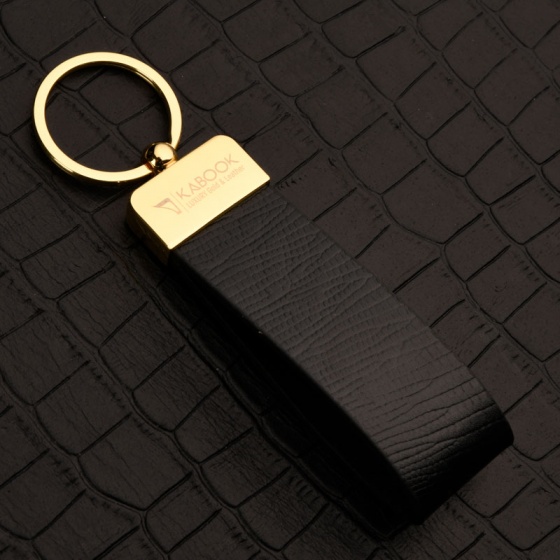 جاکلیدی چرم مشکی لیزارد