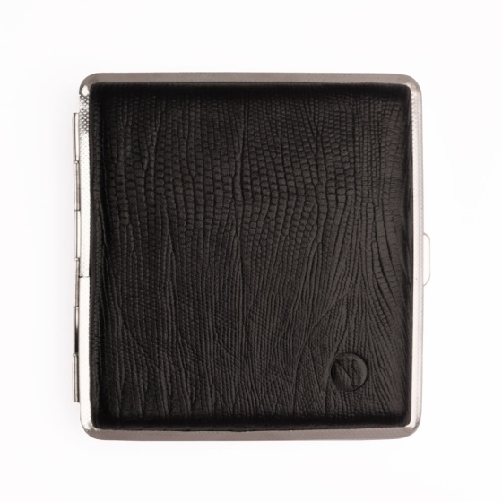 جعبه سیگار چرم مشکی لیزارد