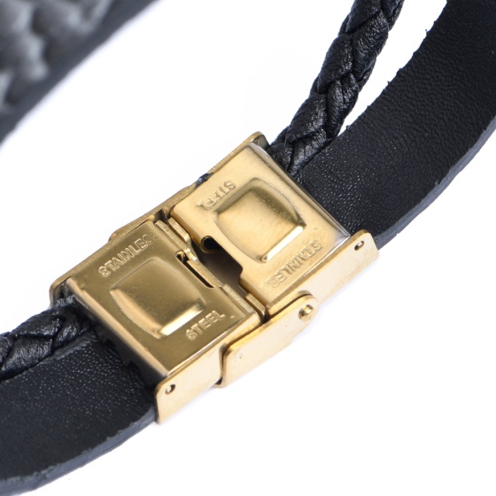 دستبند چرم 67 خاکستری