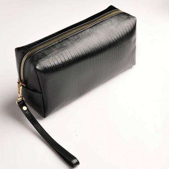 کیف آرایشی مشکی لیزارد