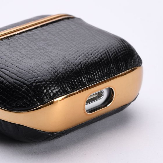 قاب ایرپاد 3 چرم مشکی لیزارد