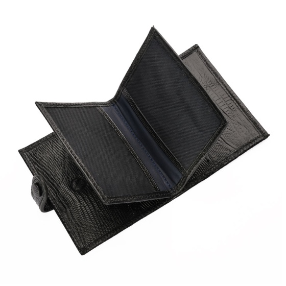 کیف کارت 4 لت چرم مشکی لیزارد