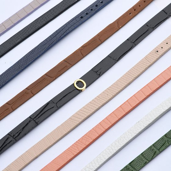 دستبند زنانه طلا چرم حرف O