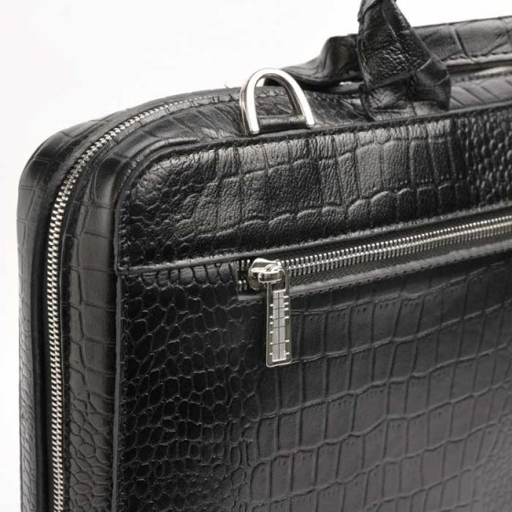 کیف اداری طرح مارسی چرم کروکودیلی مشکی