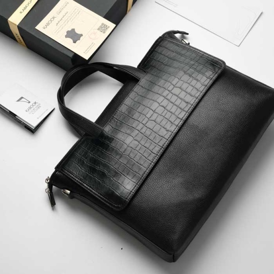 کیف اداری طرح سپهر چرم فلوتر مشکی