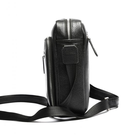 کیف کراس بادی مردانه طرح هامون چرم فلوتر مشکی