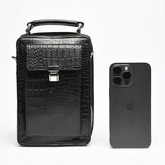 کیف کراس بادی مردانه آرکان چرم کروکودیلی مشکی