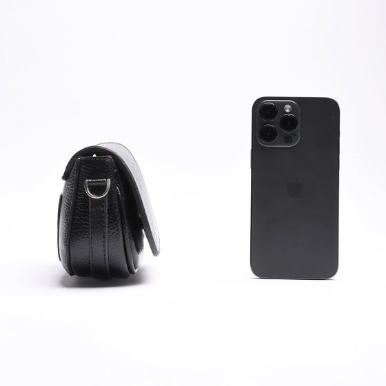 کیف دوشی زنانه طرح رستا کوچک چرم فلوتر مشکی