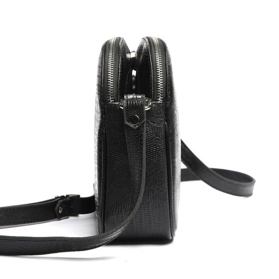 کیف دوشی زنانه طرح هیفا چرم لیزارد مشکی