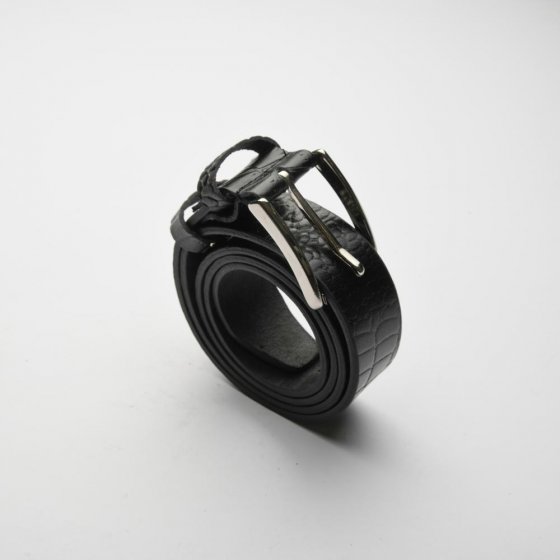 کمربند چرم مردانه کروکودیلی مشکی