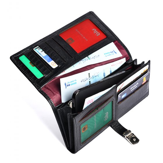 کیف دستی زنانه طرح تبسم چرم لیزارد مشکی