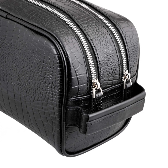 کیف دستی مردانه طرح دیزل بزرگ چرم کروکودیل مشکی