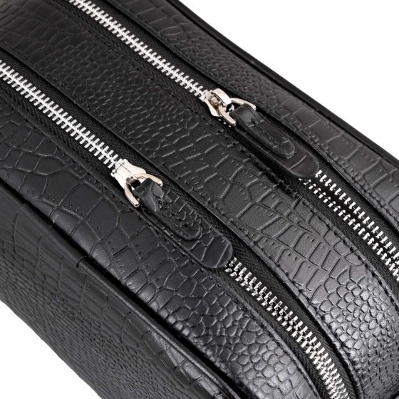 کیف دستی مردانه طرح دیزل بزرگ چرم کروکودیل مشکی