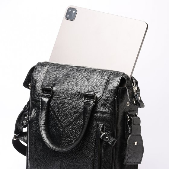 کیف دوشی مردانه طرح اهورا چرم فلوتر مشکی