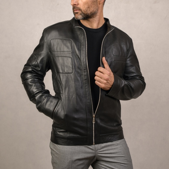 کاپشن چرمی طرح آیهان مشکی