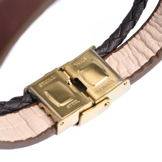 دستبند چرم 67 قهوه ای