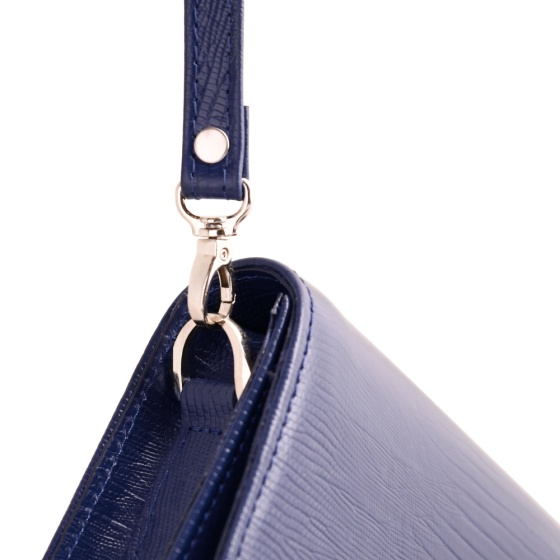 کیف دوشی زنانه آمبر چرم لیزارد سرمه ای