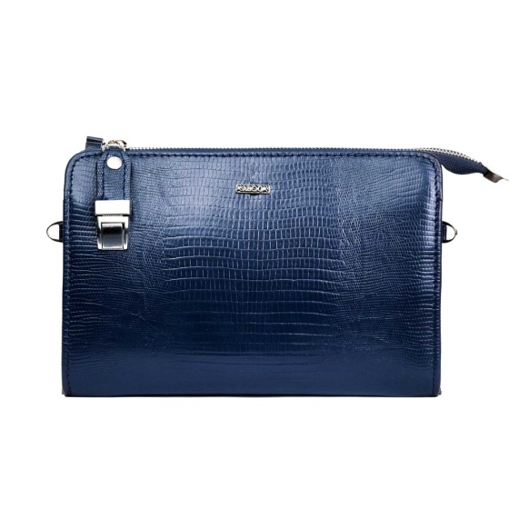 کیف دوشی زنانه طرح دیوا چرم سرمه ای لیزارد