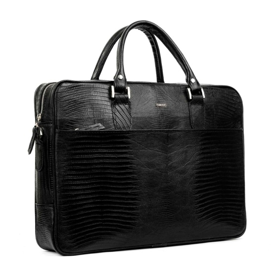 کیف اداری چرم مشکی لیزارد