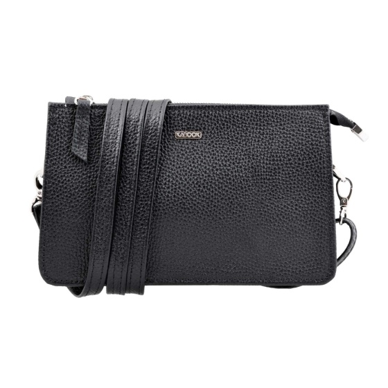 کیف دوشی زنانه چرم مشکی فلوتر طرح میلانا