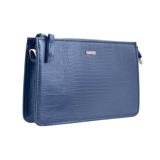 کیف دوشی زنانه چرم سرمه ای لیزارد طرح میلانا