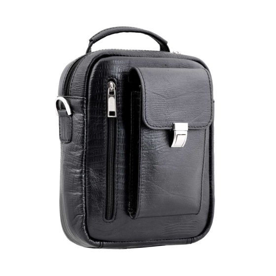 کیف کراس بادی مردانه طرح ساتیا چرم لیزارد مشکی