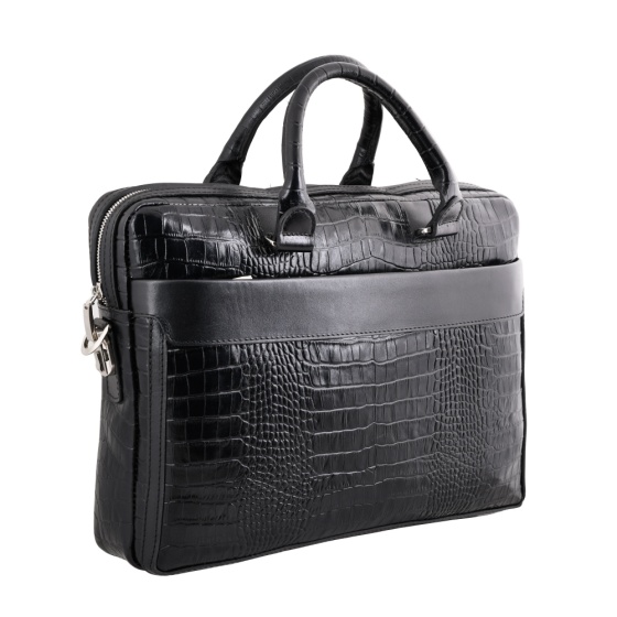 کیف اداری طرح دیاکو چرم مشکی کروکو