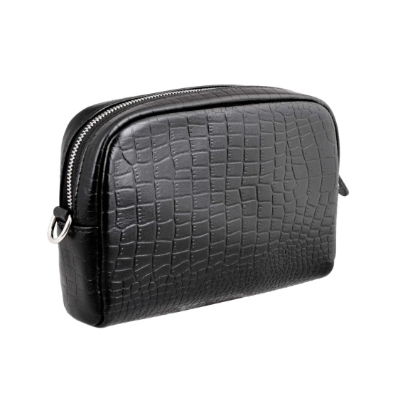 کیف دوشی زنانه طرح مینو چرم کروکو مشکی