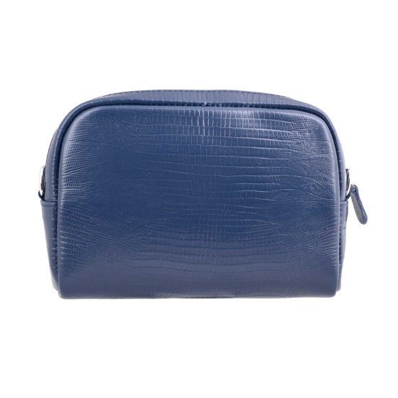 کیف دوشی زنانه طرح مینو چرم سرمه ای لیزارد