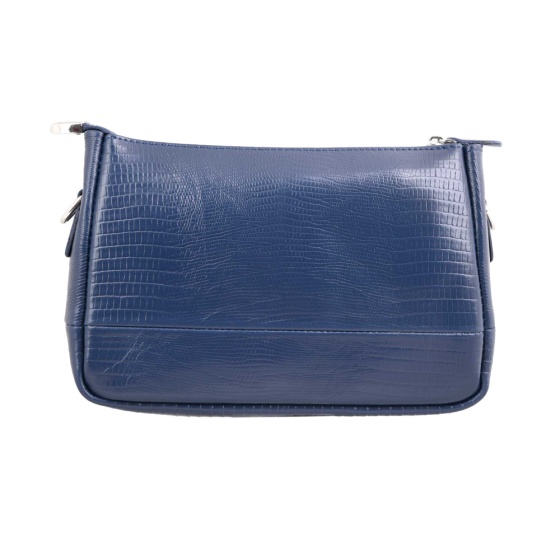 کیف دوشی زنانه چرم طرح آلین چرم لیزارد سرمه ای