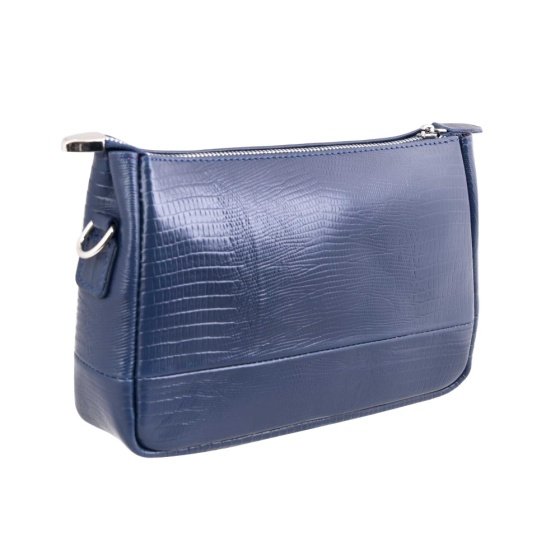 کیف دوشی زنانه چرم طرح آلین چرم لیزارد سرمه ای