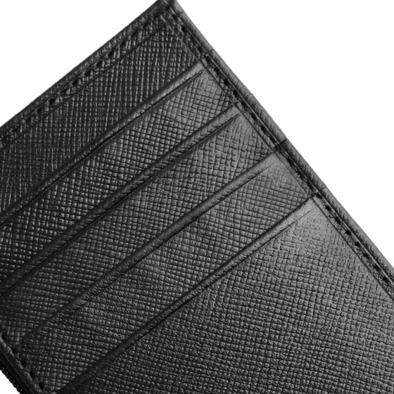 کیف پول زنانه کوچک زیپدار چرم مشکی مونت بلانک