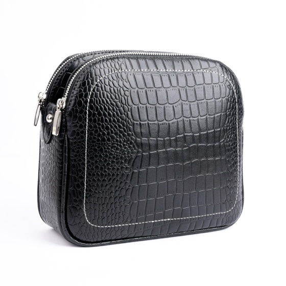 کیف دوشی زنانه طرح هیفا چرم کروکو مشکی