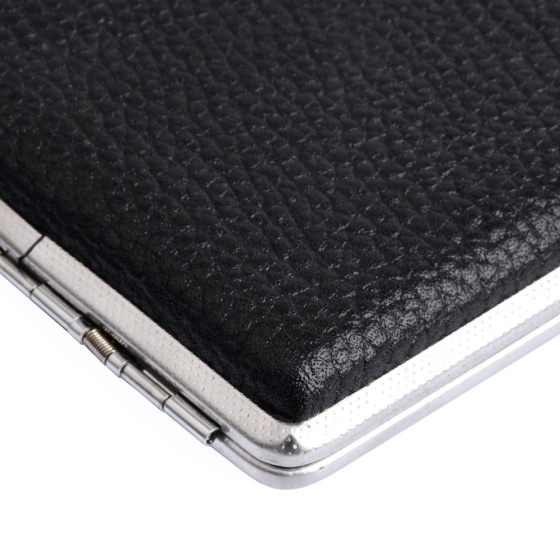 جعبه سیگار چرم مشکی فلوتر