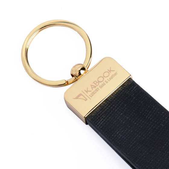 جاکلیدی چرم مشکی مونت بلانک