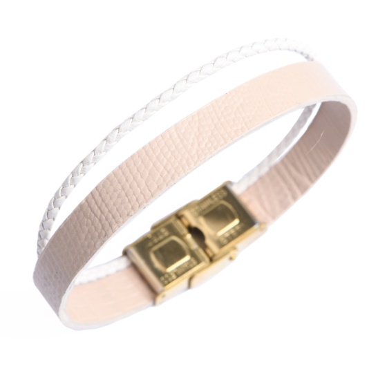 دستبند چرم 67 زنانه کرم