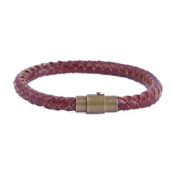 دستبند زنانه بافت زرشکی