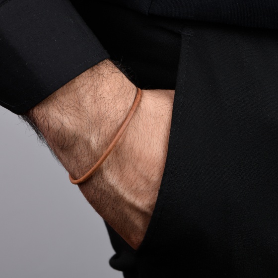 دستبند تک دور لول عسلی