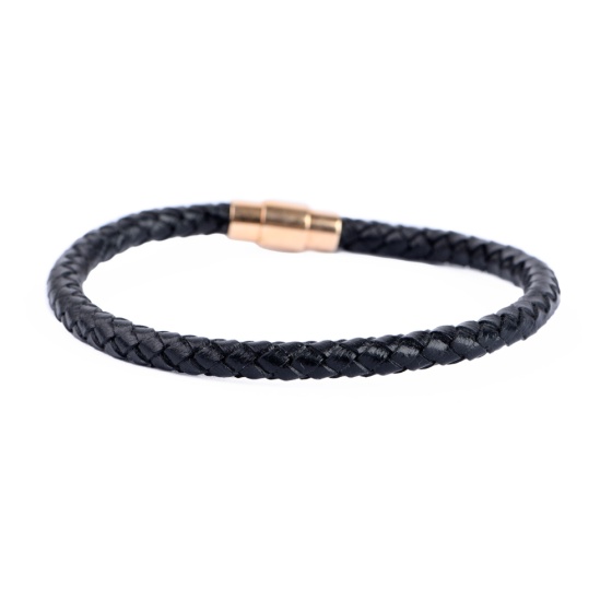 دستبند بافت مشکی براق