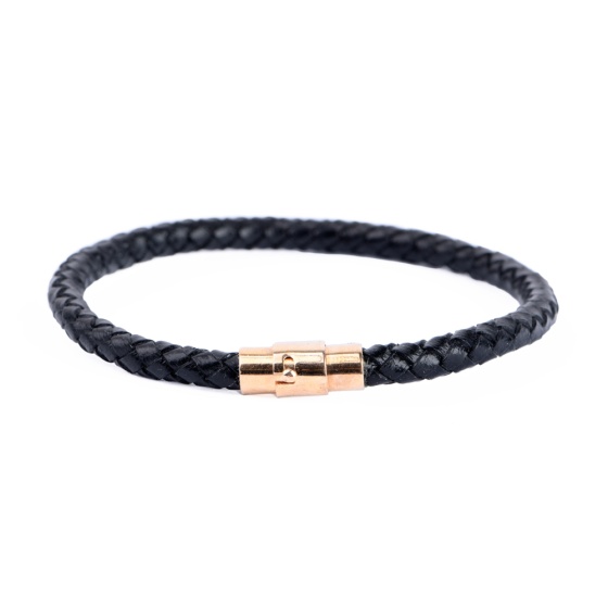 دستبند بافت مشکی براق