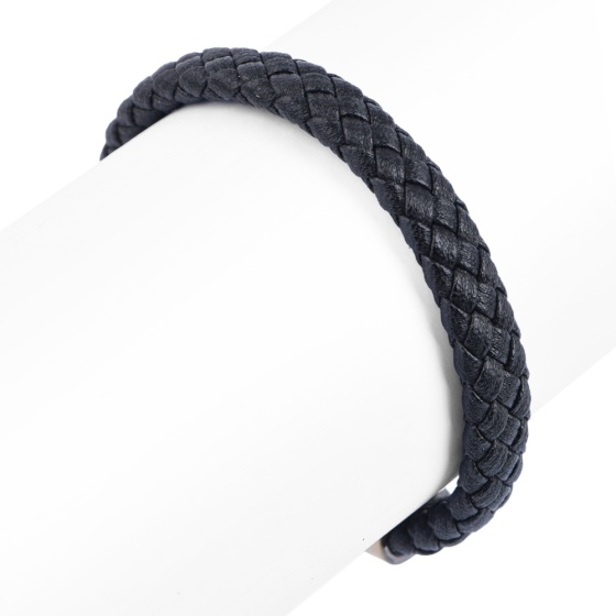 دستبند مردانه بافت مشکی پهن