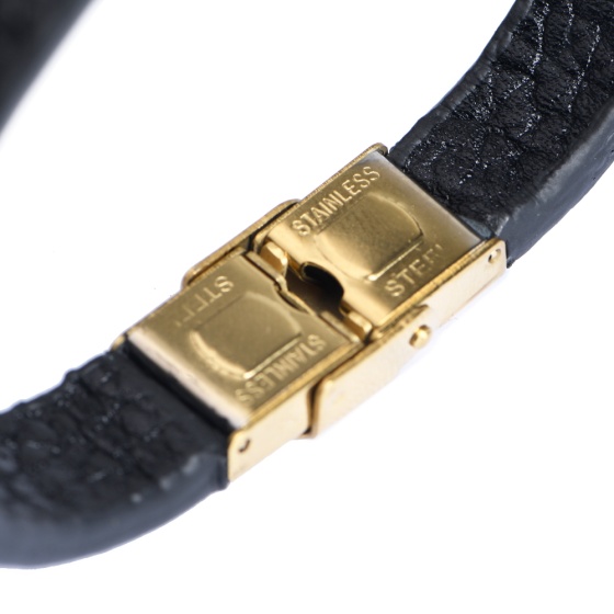 دستبند چرم مشکی فلوتر