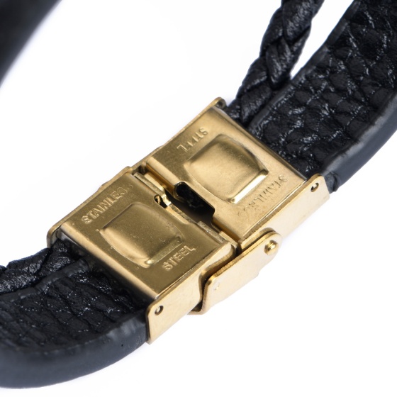 دستبند چرم 67 مشکی فلوتر