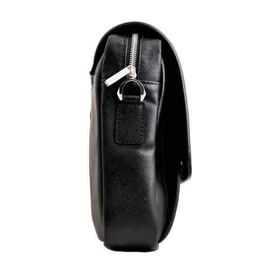 کیف کراس بادی مردانه طرح آرشام چرم مشکی مونت بلانک