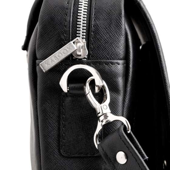 کیف کراس بادی مردانه طرح آرشام چرم مشکی مونت بلانک