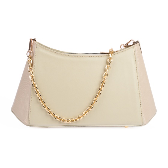 کیف دوشی مجلسی زنانه مدل آندیا چرم لیزارد کرم